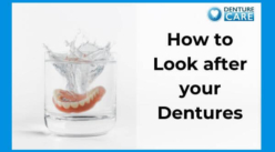 Glass containing clean fresh dentures