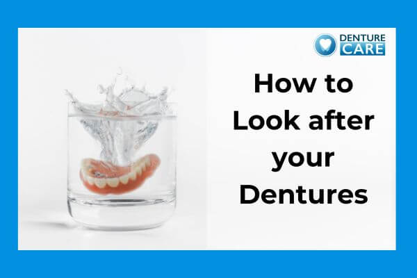 Glass containing clean fresh dentures